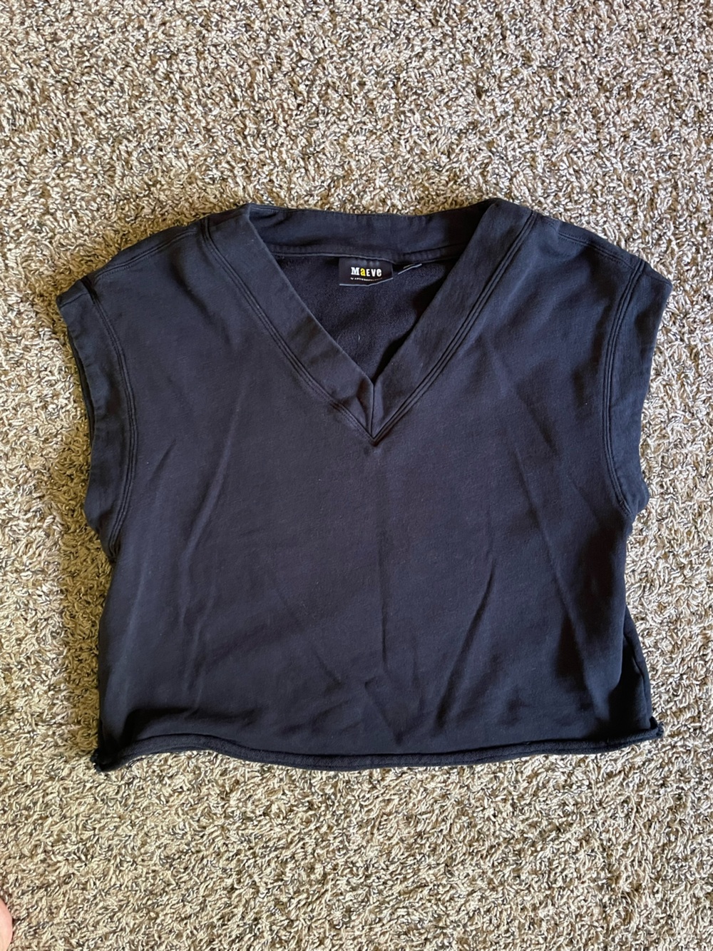 Anthropologie Maeve V-Neck Sweater Vest in Black